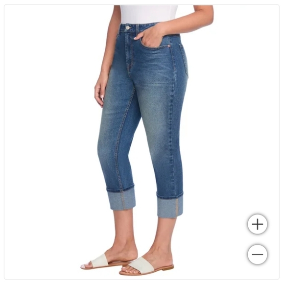 Frye women's high-rise tapered hem stretch jeans, Denim sz 10/30 oversized. - Picture 14 of 17